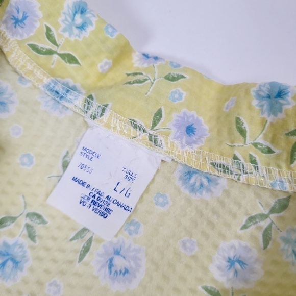 *Free With Purchase* 90s waffle t-shirt pyjama blouse pj's button down - Picture 2 of 13